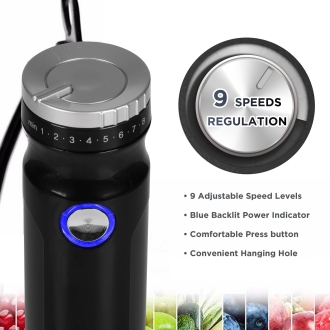 Hand Blender - Magiccos HB109 Stick Blender Magiccos Immersion Stick Hand Blender - 9 Speeds Contorl, Slim Stick Blender Wand, 350W DC